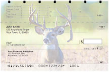 Big Horned Buck Deer Top Stub Personal Checks