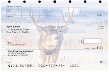 Big Horned Buck Deer Top Stub Personal Checks