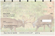 Big Horned Buck Deer Top Stub Personal Checks