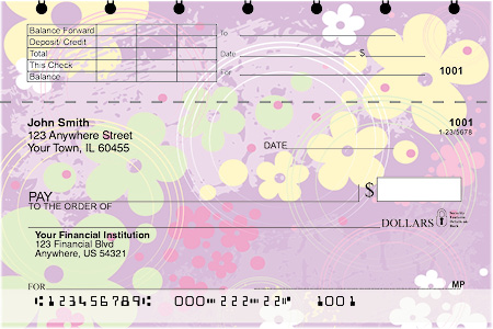Aloha Flowers Top Stub Personal Checks