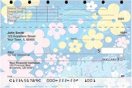Aloha Flowers Top Stub Personal Checks