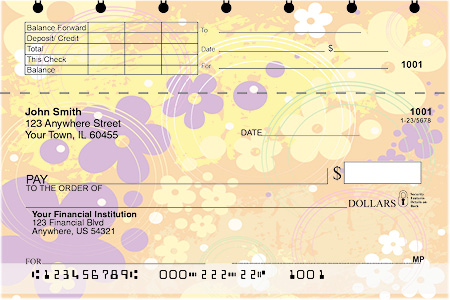 Aloha Flowers Top Stub Personal Checks