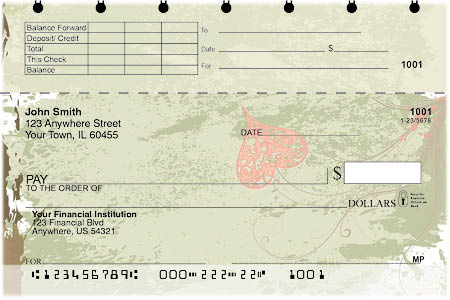 Grunge Hearts Top Stub Personal Checks