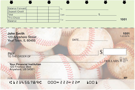 Baseball Top Stub Personal Checks