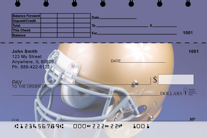 Football Top Stub Personal Checks