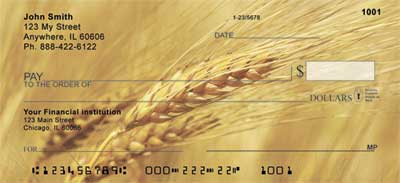 he fields of wheat and barely that decorate these checks.