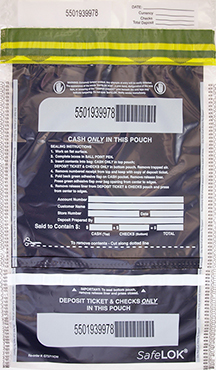 Deposit Bag 10'' X 15'' SafeLok, clear vertical twin