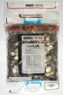 Deposit Bag 14.5'' X 25'' CoinLok, clear w/dual handle