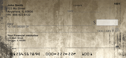 rungy background designs.  An interestingly designed check.