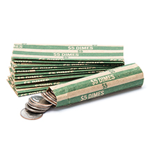 Dime Flat Striped Coin Wrappers