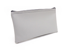 Grey Zipper Bank Bag 5.5 X 10.5
