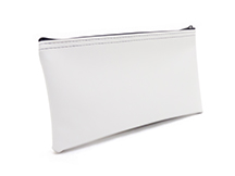 White Zipper Bank Bag 5.5 X 10.5