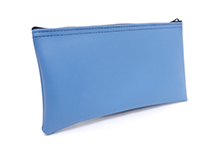 Light Blue Zipper Bank Bag 5.5 X 10.5