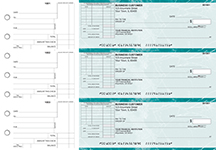 Teal Marble Standard Itemized Invoice Business Checks