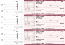 Burgundy Marble Itemized Invoice Business Checks