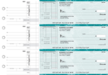 Teal Marble Itemized Invoice Business Checks