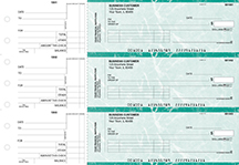 Teal Marble Standard Invoice Business Checks