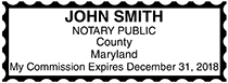 Maryland Public Notary Rectangle Stamp
