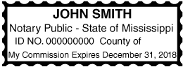 Mississippi Public Notary Rectangle Stamp