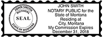 Montana Public Notary Rectangle Stamp