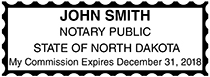 North Dakota Public Notary Rectangle Stamp