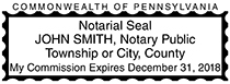 Pennsylvania Public Notary Rectangle Stamp