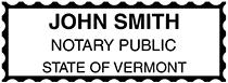 Vermont Public Notary Rectangle Stamp