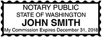 Washington Public Notary Rectangle Stamp