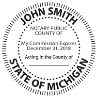Michigan Notary Public Round Stamp