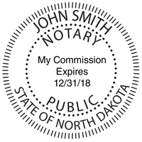 North Dakota Notary Public Round Stamp