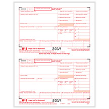 W-2 Copy A for Federal IRS, 1 page equals 2 forms