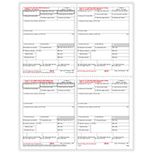 W-2 4-up Box format, one employee per page
