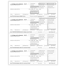 W-2 Employee 4-Up Horizontal Copy B,C,2,2 or Extra Copy Cut Sheet