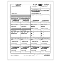 W-2C Statement of Corrected Income Employee Copy B Cut Sheet