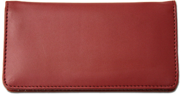 Burgundy Smooth Leather Checkbook Cover