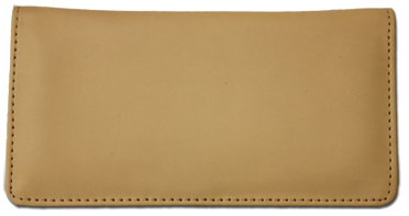 Cream Smooth Leather Checkbook Cover