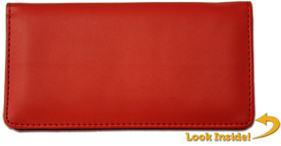 Red Smooth Leather Checkbook Cover