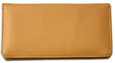 Tan Smooth Leather Checkbook Cover