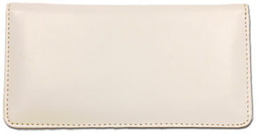 White Smooth Leather Checkbook Cover