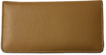 Tan Textured Leather Checkbook Cover
