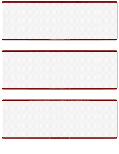 Wallstreet Blank Stock For 3 to a Page Voucher Computer Checks