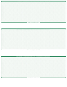 Green Safety Blank Stock For 3 to a Page Voucher Computer Checks