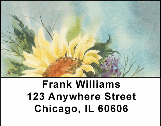 Watercolor Sunflowers Address Labels