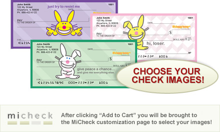 MiCheck It's Happy Bunny Checks