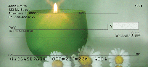 e you write out a check to pay someone. These green candles with the white daisies will show your style and peaceful nature when you use them