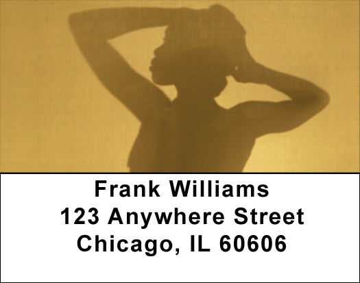 Female Silhouettes Address Labels