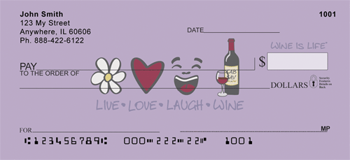 Live, Love, Laugh, Wine Is Life Personal Checks