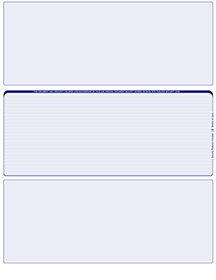 Blue Lines Blank Stock for Computer Voucher Checks Middle Style