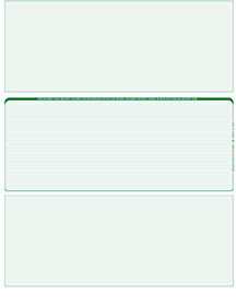 Green Lines Blank Stock for Computer Voucher Checks Middle Style