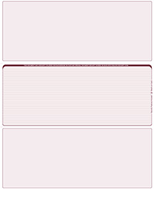 Burgundy Lines Blank Stock for Computer Voucher Checks Middle Style